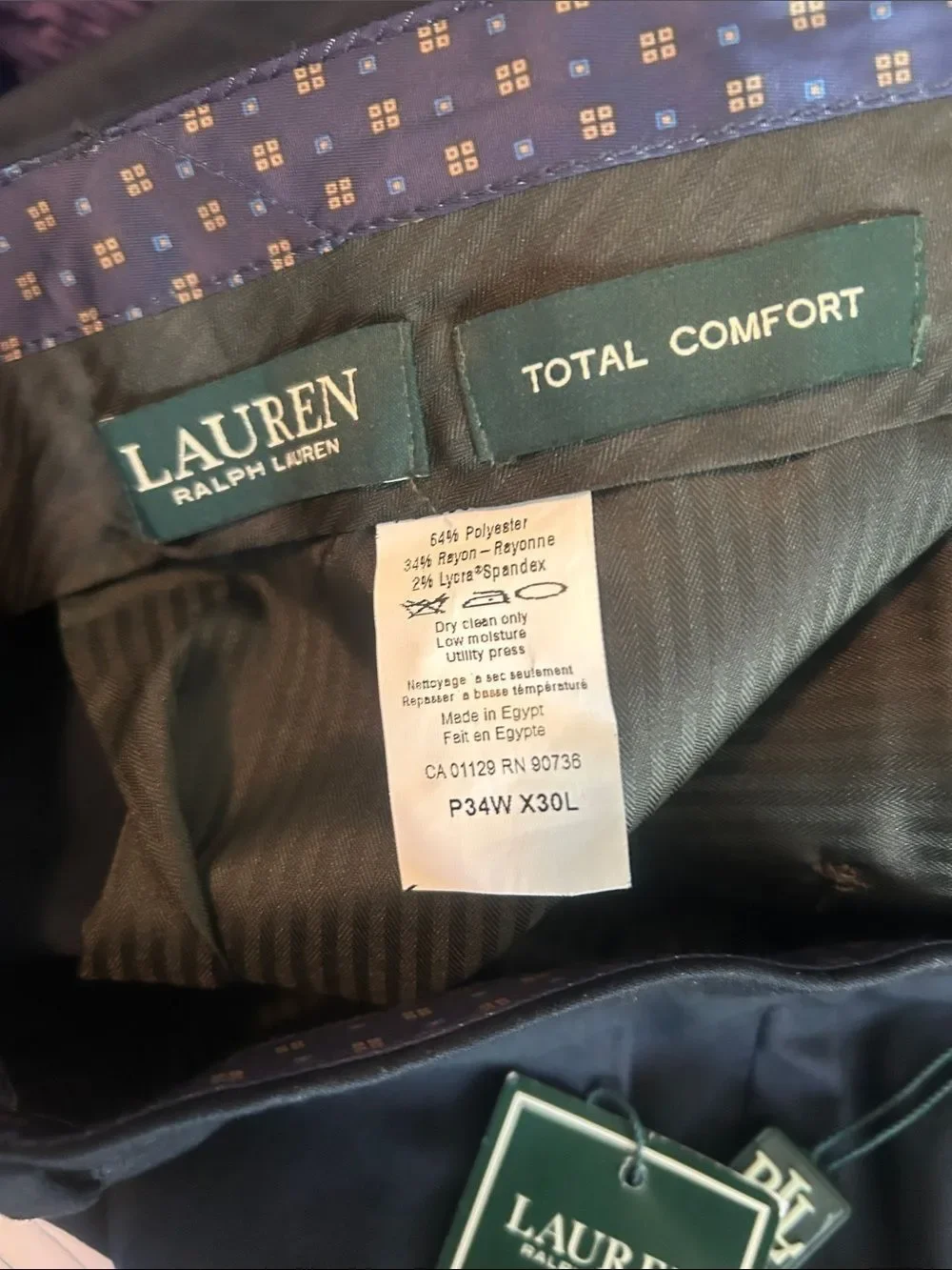 Lauren Raalph Lauren Edgewood Men's Navy Blue Dress Pants - Total Comfort Fit